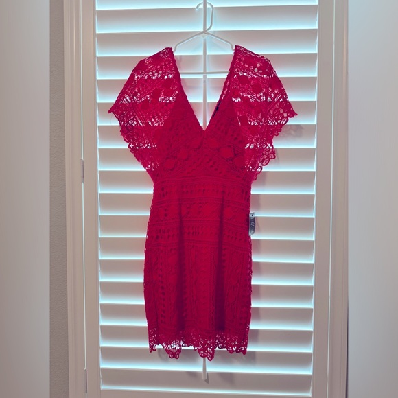 Lulus | First Kiss lace dress - medium - red {new w/tag} - Picture 2 of 2